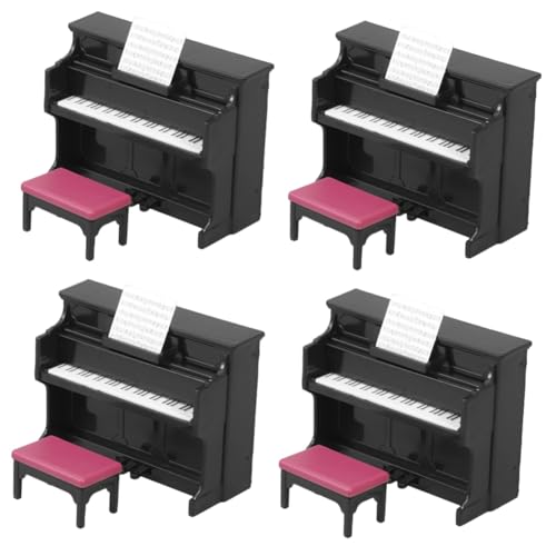 TOYANDONA 4 Sätze Mini-Piano-Modell Miniatur-puppenhausinstrument Mini-Instrument Miniklavier Für Puppe Puppenhaus Zubehör Mini Puppenhaus-Instrument Mini-hausschmuck Mini-Klavier Abs Black von TOYANDONA