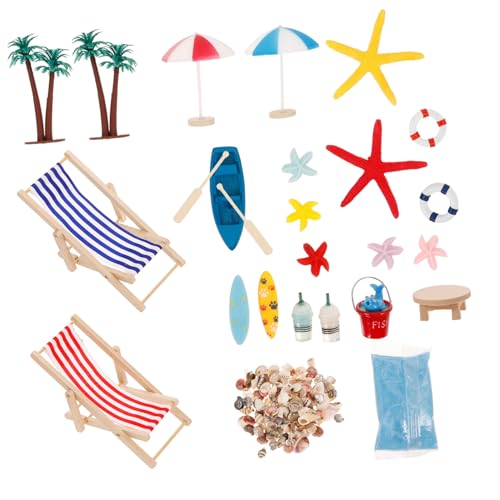 TOYANDONA 4 Sätze Mini-Strandanzug Mikrolandschafts-Kinderspielzeug Strandspielzeug für Kinder Strand Dekoration Set Micro Landschaft Dekoration Kinder Mini-Spielzeug Mini-Dekoration Harz von TOYANDONA