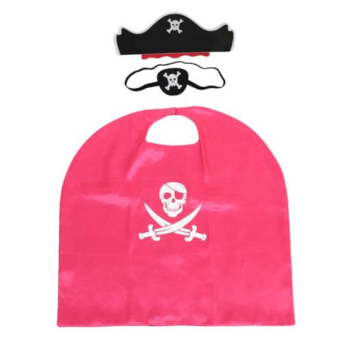 TOYANDONA 4 Sätze Piraten-Kopfschmuck Cartoon-Piratenumhang Halloween-Party-Versorgung Halloween umhang Halloween Costume Maskiert Halloween-Kostüm-Requisite kreative Umhangstütze Tuch Rosy von TOYANDONA