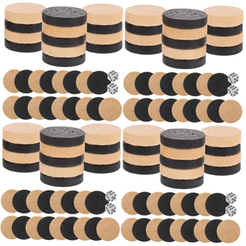 TOYANDONA 4 Sätze Schachfiguren Brettspiele Backgammon Chinesisches Schach Dame Ersatzspielchips Spielchips Spielen Baggamon-Brett Crokinole-brettspiel Brettspielzubehör Holz von TOYANDONA