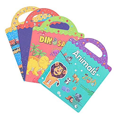 TOYANDONA 4 Sätze Stickerbuch Für Kinder DIY Pädagogische Abziehbilder Kinderbücher Weltraum-stickerbuch Kinder Lernen Aufkleber Stickerbücher Für Wasserdichtes Umweltschutz-szenenbuch von TOYANDONA