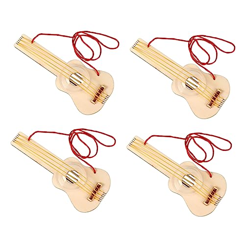 TOYANDONA 4 Sätze Ukulele aus Holz pädagogisches Spielzeug Mini-Dekor DIY-Kits Kinder Gitarre musikinstrumente Musik Instrumente Ukulele-Dekorationsset für Kinder Semi-Craft-Ukulele-Kit von TOYANDONA