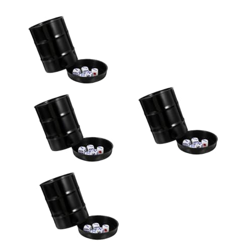 TOYANDONA 4 Sätze Würfelbecher-Set dekorativer Würfelbecher Zubehör für Würfelspiele Würfelspiel Shaker Würfelhalter für Spiel Würfelbehälter Würfelbecher schütteln Barzubehör Plastik Black von TOYANDONA