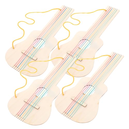 TOYANDONA 4 Sätze kinderinstrumente musikinstrumente DIY Gitarre Kinderzimmer Dekoration Bastelset für DIY-Holzgitarre Bauen DIY Holzgitarre Bauen unfertige Holzgitarre von TOYANDONA