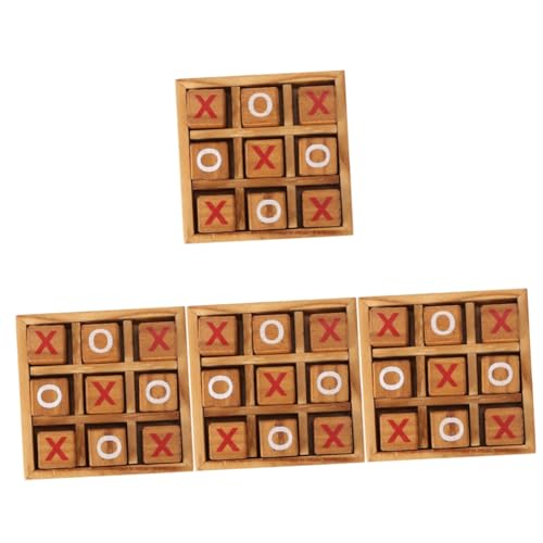 TOYANDONA 4 Sätze xo Schach magnetische Puzzles für Erwachsene Rätsel Ticktakt -Kleinkind-Spielzeug Reise-Brettspiel Kinder Puzzle kinderpuzzle xo Familienspiele Xo-Brettspiele hölzern von TOYANDONA