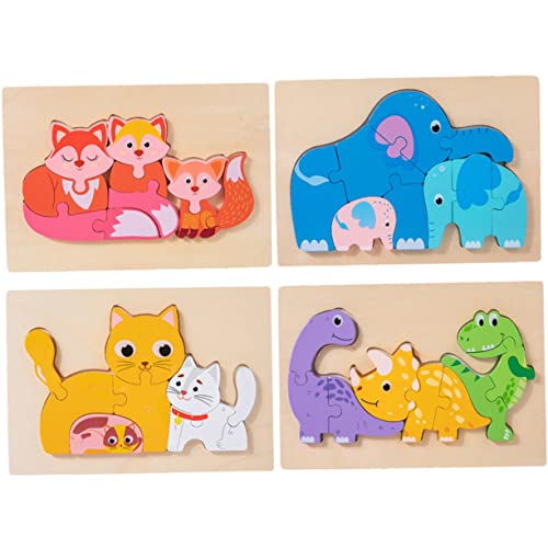 TOYANDONA 4 Sets Holzpuzzle Kleinkinderpuzzle Puzzles Für Kleinkinder Kinderpuzzles Kindergeschenke Kindergeschenke Kinderpuzzles Bausteine ​​Für Kleinkinder Holzpuzzles Interaktive Puzzles von TOYANDONA