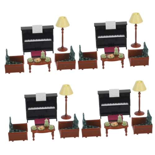 TOYANDONA 4 Sets Klavier Sofa Spielzeug Winzige Raumdekoration Mini Klavier Puppenhaus Liefert Miniaturmodell Miniaturmöbel Miniatur Klavier Dekor Mini Puppenmöbel Puppenhaus Möbelmodell von TOYANDONA