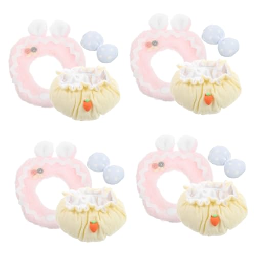 TOYANDONA 4 Sets Kleidungsset Lätzchen Lätzchen Babyartikel Babyartikel Lätzchen Deko Shorts Babypuppen Babypuppen Bärenpuppen Verkleidungszubehör Babykleidung Austauschbare von TOYANDONA