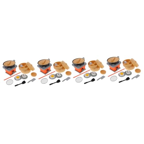 TOYANDONA 4 Sets Mini Küchen Set Kochgeschirr Spielhaus Spielzeug Küche Spielsets Kinder Elektronisches Induktionsspielzeug Besteck Kochutensilien Küche Rollenspiel von TOYANDONA