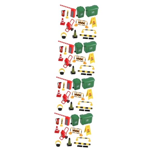 TOYANDONA 4 Sets Miniatur Verkehrssperre Für Kinder Lernspielzeug Miniatur Verkehrsschild Straßensperre Spielzeug Kleine Verkehrskegel Winzige Spielzeuge Miniatur Straßenschild von TOYANDONA