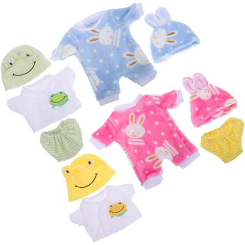 TOYANDONA 4 Sets Puppenkleidung 12 Zoll Babypuppenkleidung Tiermuster Babypuppenkleidung Realistische Wiedergeborene Babypuppenkleidung Niedliche Babypuppen-Outfits Zubehör Polyester von TOYANDONA