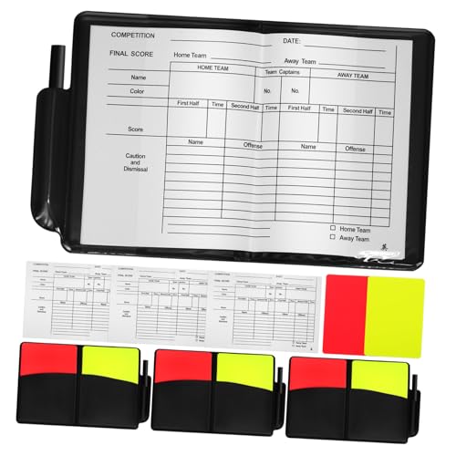 TOYANDONA 4 Sets Pvc Fußball Schiedsrichter Karten Rot Scorebook Bleistift Vielseitig Schiedsrichter Werkzeuge von TOYANDONA