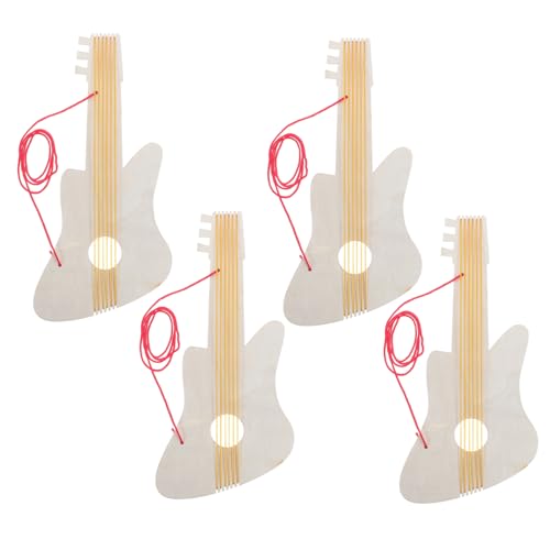 TOYANDONA 4 Sets Unvollendete Hölzerne Gitarre DIY Craft Kit DIY Malerei Gitarre Leere Holzgitarre Leere Holzgitarre Unbemalte Holzgitarre von TOYANDONA