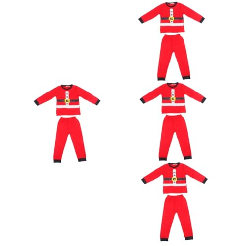 TOYANDONA 4 Sets Weihnachts Kinder Pyjama Weihnachtsmann Kostüm Kinder Weihnachtsmann Nachtwäsche Kinder Weihnachtskostüm Weihnachts Nachtwäsche Requisite Anzieh Nachtwäsche Für Rotes von TOYANDONA