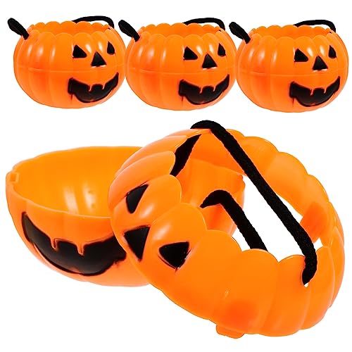 TOYANDONA Halloween Süßigkeitenhalter Trick Oder Treat-eimer 4er-set Kunststoff-kürbisbehälter von TOYANDONA