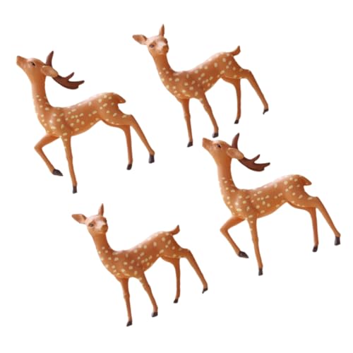 TOYANDONA 4 Stück Cute Decor miniaturfiguren tortendeko Einschulung gartendeko rostoptik miniaturen Figuren Spielzeuge Tier Desktop-Hirsch-Skulptur Desktop-Hirschmodell Hirsch-Modell PVC von TOYANDONA