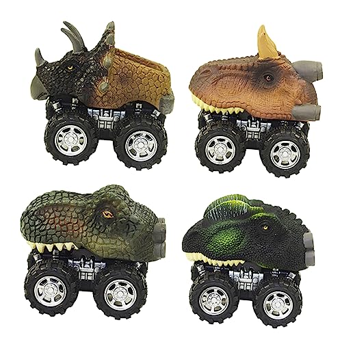 TOYANDONA 4 Stück Dinosaurier Auto Spielzeug Spielzeug Zum Zurückziehen Auto Spielzeug Frühes Lernspielzeug Mini Auto Spielzeug Kinder Pädagogisches Spielzeug Dinosaurier Modell von TOYANDONA