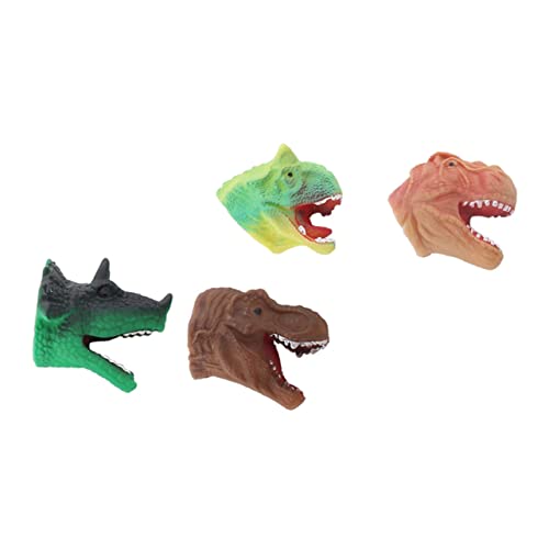 TOYANDONA 4 Stück Dinosaurier-handpuppe Fingerpuppen Handpuppe Zum Geschichtenerzählen Puzzle-Spielzeug Dino-fingerspielzeug Fingerspielzeug Für Kinder Kopf Marionette Plastik von TOYANDONA