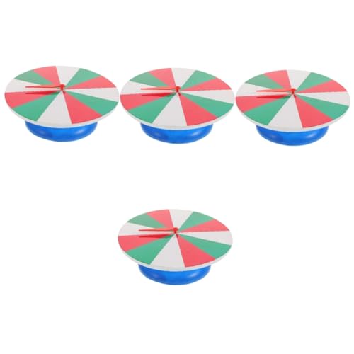 TOYANDONA 4 Stück Farbblockrad Spielbrett Tombola-Rad Messe Rad Drehscheibe Tischspiel Zubehör Interaktives Lernspielzeug drehteller Farbiger Plattenspieler Karneval räder Plastik von TOYANDONA