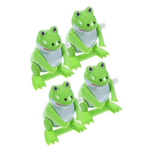 TOYANDONA 4 Stück Frosch Spielzeug Halloween-Aufziehspielzeug Frosch-Spiel Spielzeugfrosch Spielzeug Frosch Wind-Up Spielzeug süßes Froschzeug Minispielzeug für Kinder Plastik Green von TOYANDONA