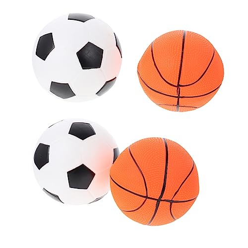 TOYANDONA 4 Stück Fußball-Basketball- Kinderspiele Mini-Basketball Basketballkorb Golfbälle für kinderspielzeug Children Toys Fußball PVC-Kugeln von TOYANDONA