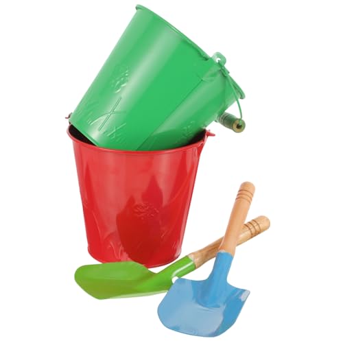 TOYANDONA 4 Stück Garten Blecheimer Wassereimer-Spielzeug Sandschaufel für Kinder Bagger Sandspielzeug gartengeräte Kinder gartengeräte für Kinder Eiseneimer Spielzeug Sandeimer für Kinder von TOYANDONA