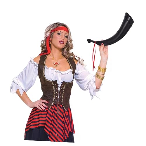 TOYANDONA 4 Stück Halloween Piratenhorn Teufelshörner Halloween Stirnband Rassel Lufthorn Klöppel Blasen Summer Trinkhorn Jubelhorn Signalhorn Wickelhorn Autohupe von TOYANDONA