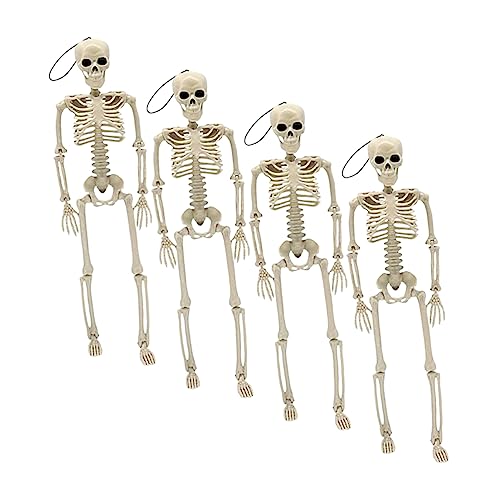 TOYANDONA 4 Stück Halloween-Skelett-Dekor Halloween hängen gruselige Halloween-Dekorationen Halloween Dekoration Halloween Decor halloweendeko Szenenverzierung bewegliches Skelett Plastik von TOYANDONA