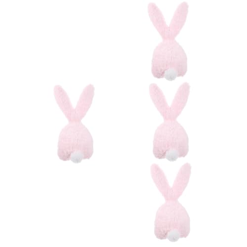 TOYANDONA 4 Stück Hasenpuppe Hasen Kuscheltier hasenfiguren Hasen Plüsch Hasengeschenk Rabbit Toys Spielzeug Babyspielzeug Hase Stofftier klein Plüschhase für Babys PP Baumwolle Rosa von TOYANDONA