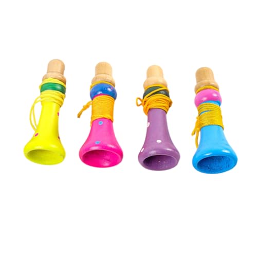 TOYANDONA 4 Stück Holz Kleine Horn Lustige Kinder Trompete Holz Trompete Spielzeug Kleinkinder Instrument Spielzeug Kinderspielzeug Trompete Kinder Musikspielzeug Mini Trompete Party von TOYANDONA