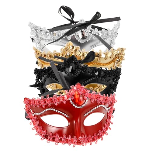 TOYANDONA 4 Stück Kindermaske Tanzparty Maske Maskenball Dekorative Maske Kinder Verkleidungszubehör Kinder Maskerade halloween deko Cosplay-Maske Maskenstütze Kostüm dekor Plastik von TOYANDONA