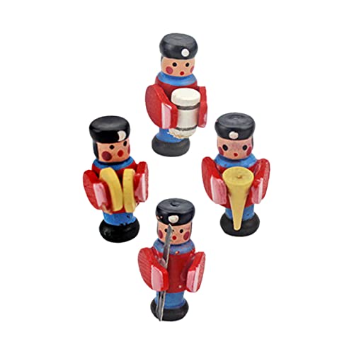 TOYANDONA 4 Stück Mini-Drum-Figuren Miniaturschmuck Puppendekor Aus Holz Mini-Szene-zubehör Schlagzeuger-Modell Aus Holz Minipuppenschmuck Puppenschmuck Aus Holz Hölzern Rot von TOYANDONA