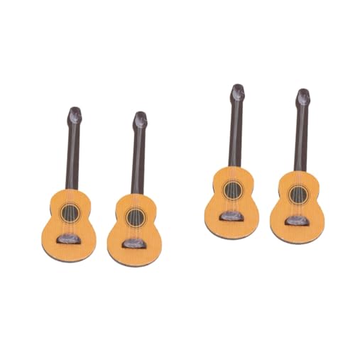 TOYANDONA 4 Stück Mini-Gitarre Puppenhauszubehör Mini-Spielzeuggitarre Miniaturmöbel Miniatur-Hausmöbel holzspielzeug holzspielsachen Desktop-Holzminiaturen Miniatur-Gitarrenfiguren Bambus von TOYANDONA