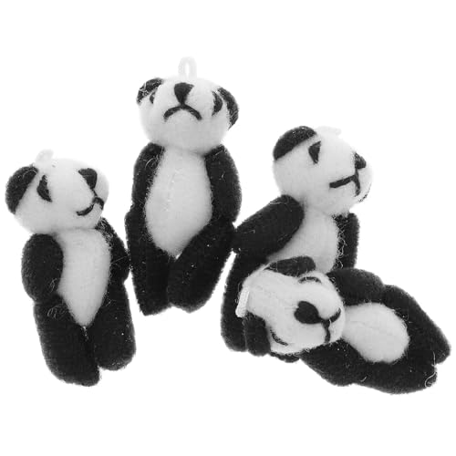 TOYANDONA 4 Stück Mini-plüsch-Panda Kuscheltiere Masse Gefüllte Panda-spielzeuge Plüsch-Panda- Panda-puppenfigur Mini-stoffbären Kleine Plüschtiere Panda-kuscheltiere Kurzer Plüsch von TOYANDONA