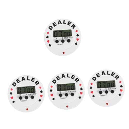 TOYANDONA 4 Stück Poker-Timer Poker-Dealer-Puck Dealer-Button Für Poker Gefälligkeiten Für Den Pokerabend Countdown-kochtimer Pokerzubehör Pokerspiel-Timer Weiß Elektronische Bauteile von TOYANDONA