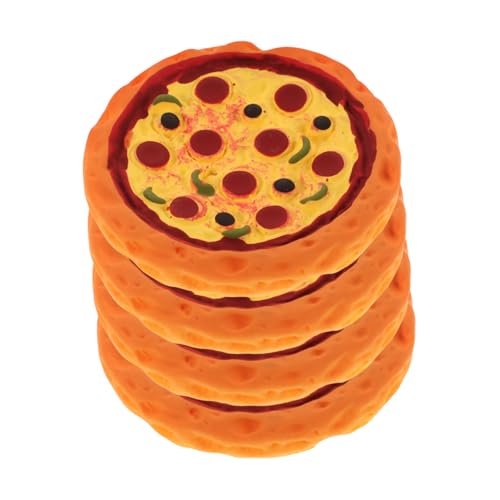 TOYANDONA 4 Stück Puppenhaus-Pizza Dekorationen Für Shop Stütze Für Geschäft Mini-Pizza-Modell Mini-DIY-dekor Pizza-Modell-dekor Puppenhaus Lebensmittelmodell Puppenhaus Miniatur Pizza Harz von TOYANDONA