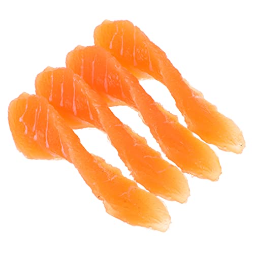 TOYANDONA 4 Stück Simulation Lachs Filets Zeigen Modell Realistisches Spielfutter Simulation Früchte Modell Desktop-fleischfiguren Micro-landschaftsständer Realistisches Fischfleisch PVC von TOYANDONA