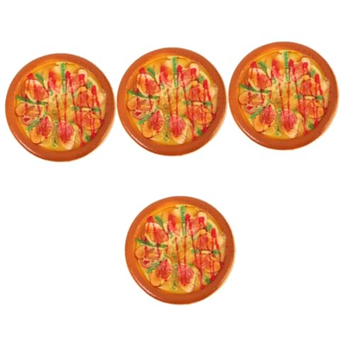 TOYANDONA 4 Stück Simulation Pizza-Modell Requisite für gefälschte Essensspielzeug vorgeben Falsche Pizza Modell Dekoratives Pizza Modell Restaurant-Display-Requisite PVC von TOYANDONA