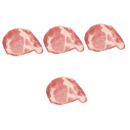 TOYANDONA 4 Stück Simulation von Rindfleischscheiben Kunstfleisch-Spielzeug Lebensmittel-Attrappe künstliches Fleischmodell Tischdekoration Fleisch gefälschtes Essen gekochtes Fleisch-Modell von TOYANDONA