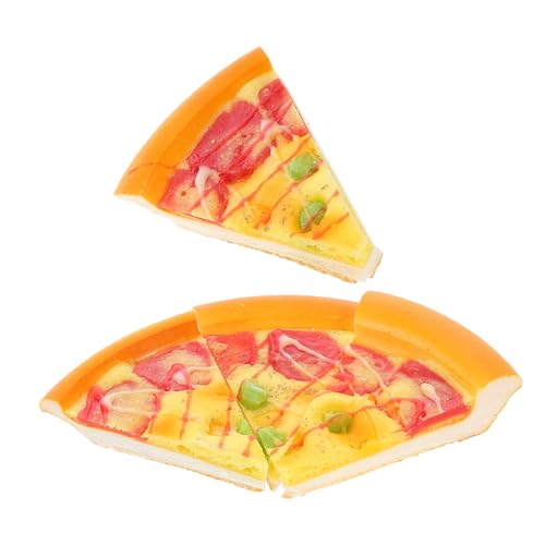 TOYANDONA Realistische Gefälschte Pizzastücke Für Jungen Und Mädchen Spielküche 4 Stück Pizzastücke Spielzeug Weihnachtsdekoration Für Zuhause von TOYANDONA