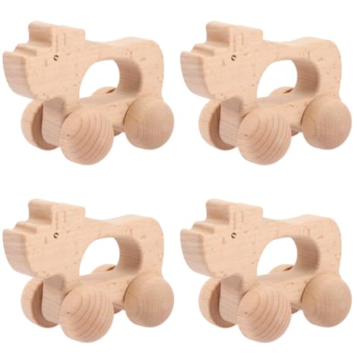 TOYANDONA 4 Stück Spielzeug Tiere Spielzeug Greiftrainingsspielzeug für Kleinkinder Teething Toys holzspielzeug Greiflinge aus Holz Holzspielzeug für Kleinkinder hölzern von TOYANDONA