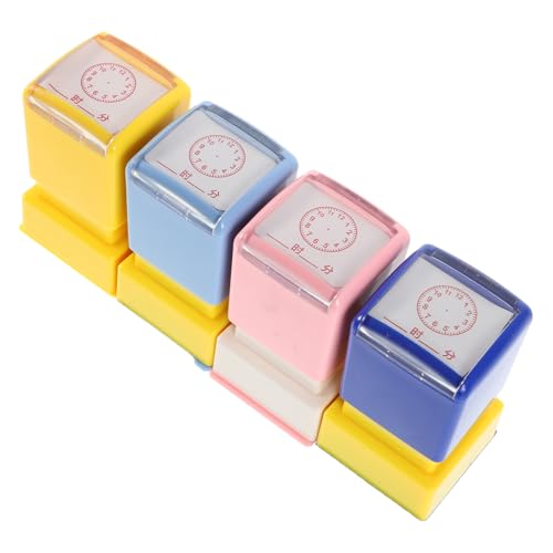 TOYANDONA 4 Stück Teiliges Kinderuhr Stempelset Bunte Lernstempel Uhrzeit Erkennung Kompakt Tragbar für Schule und Zuhause TOYANDONA 4 Stück Teiliges Kinderuhr Stempelset Bunte Lernstempel Uhrzeit Erkennung Kompakt Tragbar für Schule und Zuhause von TOYANDONA