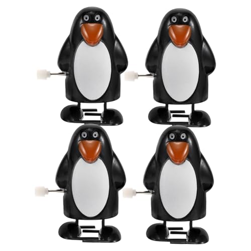 TOYANDONA 4 Stück Uhrwerk Spielzeug Pinguin Mini Spielzeug Weihnachtsdekoration Weihnachtsstrümpfe Pinguin Aufziehspielzeug Weihnachts von TOYANDONA