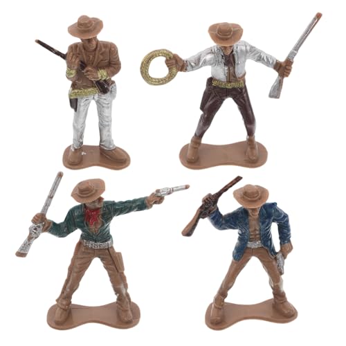 TOYANDONA 4 Stück Western Cowboy Modell Mini Ornamente Western Mini Figur Cowboy Western Cowboy Miniatur Cowboy Spielzeugfigur Western Party Dekorationen Mini Cowboy Statue Aus von TOYANDONA