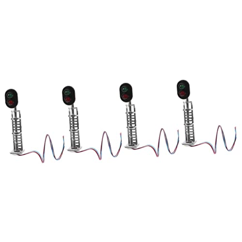 TOYANDONA 4 Stück modellbahn Lichter Modelleisenbahn Puppenhaus-Ampellampe Miniaturen Mini-Signal-Modell Modellbau Material DIY Modellbau Spielzeug Sandtisch-Zubehör künstliches Signal Abs von TOYANDONA