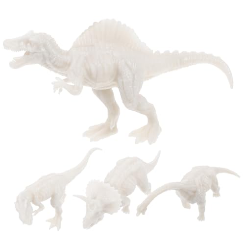 TOYANDONA 4 Stück selbst bemalter Dinosaurier Zeichenset für von 6 bis 8 Jahren Dinosaurier malen Dinosaurier- Dinosaurier-Handwerk Dinosaurier Malspielzeug PVC Weiß von TOYANDONA