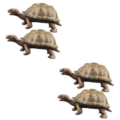 TOYANDONA 4 Stück simulierte Schildkröte gefälschtes Schildkrötendekor Puzzle-Spielzeug tierfiguren für Kinder weihachtsgeschenk Schildkrötenspielzeug Modelle von Landschildkröten PVC Brown von TOYANDONA