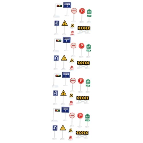 TOYANDONA 40 Teiliges Mikro Verkehrsschild Spielzeug Für Kinder Ampellampe Verkehrsschilder Straßenschilder Spielset Ampelspielzeug Früherziehungsspielzeug Verkehrsspielzeug von TOYANDONA