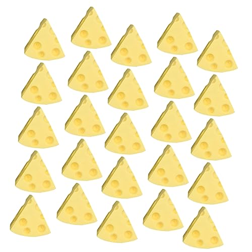 TOYANDONA 400 STK Käseimitat Puppenhaus-Accessoire Miniaturfiguren Zubehör Selber Machen DIY Dekorative Accessoires Miniaturküchenessen Spielzeuge Mini-kunstkäse Bastelzubehör Harz Yellow von TOYANDONA