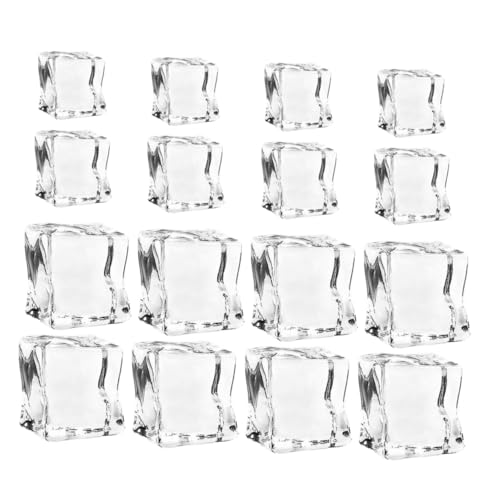 TOYANDONA 40St simuliertes EIS quadratische gefälschte Eiswürfel Puppenhaus-Eiswürfel Eiswürfelfigur Acrylglas Eiswürfel Dekorative Eiswürfel transparente Eiswürfel Süße Eiswürfelformen von TOYANDONA